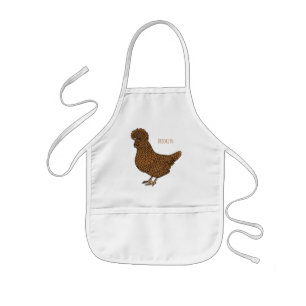 Chamois polish chicken cartoon illustration  kids' apron