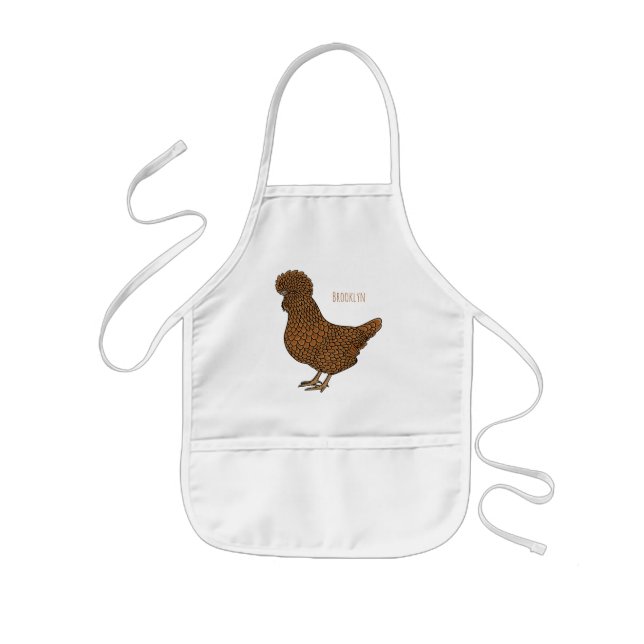 Chamois polish chicken cartoon illustration  kids' apron (Front)