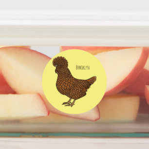 Chamois polish chicken cartoon illustration labels