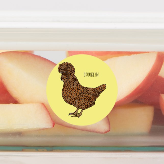 Chamois polish chicken cartoon illustration labels (Affixed)