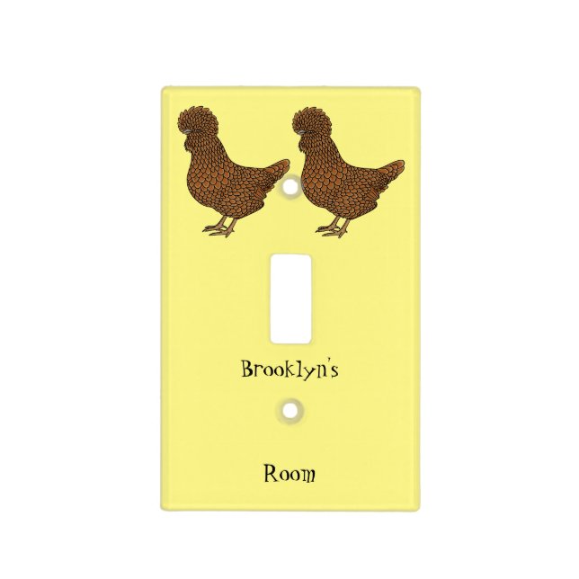Chamois polish chicken cartoon illustration  light switch cover (Front)