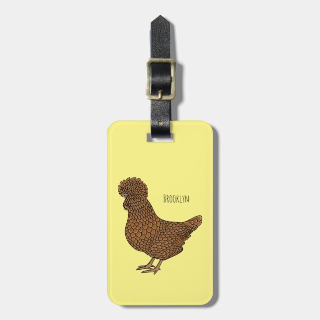 Chamois polish chicken cartoon illustration  luggage tag (Front Vertical)