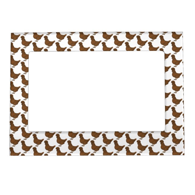 Chamois polish chicken cartoon illustration magnetic frame (Front)