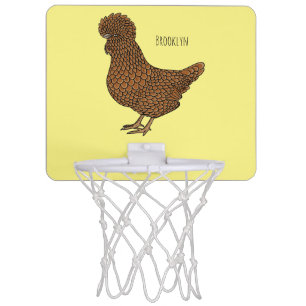 Chamois polish chicken cartoon illustration  mini basketball hoop
