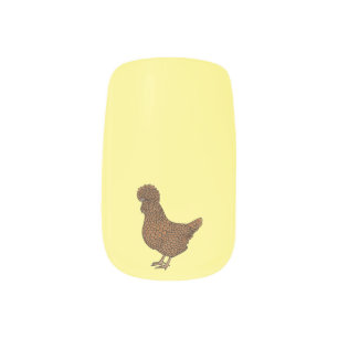 Chamois polish chicken cartoon illustration  minx nail art
