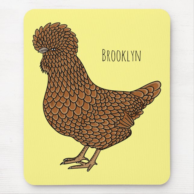 Chamois polish chicken cartoon illustration  mouse pad (Front)