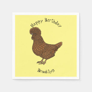 Chamois polish chicken cartoon illustration napkins