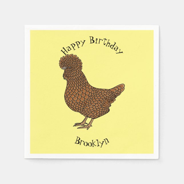 Chamois polish chicken cartoon illustration  napkins (Front)