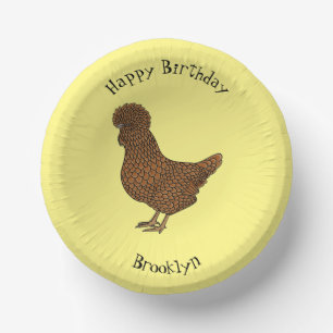 Chamois polish chicken cartoon illustration paper bowls