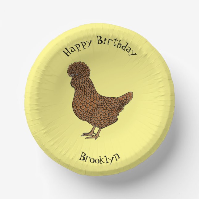 Chamois polish chicken cartoon illustration paper bowls (Front)