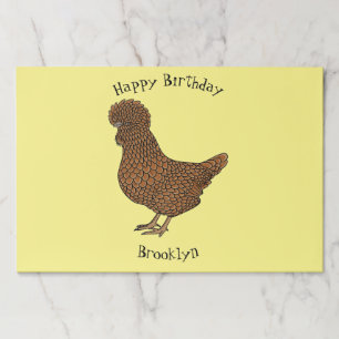 Chamois polish chicken cartoon illustration  paper pad