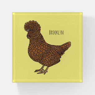Chamois polish chicken cartoon illustration  paperweight