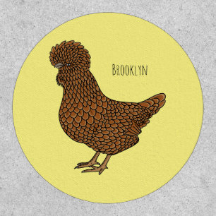 Chamois polish chicken cartoon illustration patch