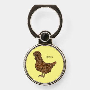 Chamois polish chicken cartoon illustration phone ring stand