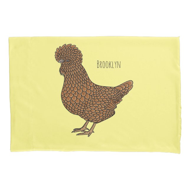 Chamois polish chicken cartoon illustration pillow case (Front)