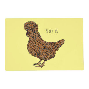 Chamois polish chicken cartoon illustration placemat