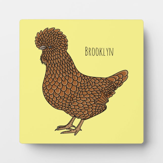 Chamois polish chicken cartoon illustration  plaque (Front)