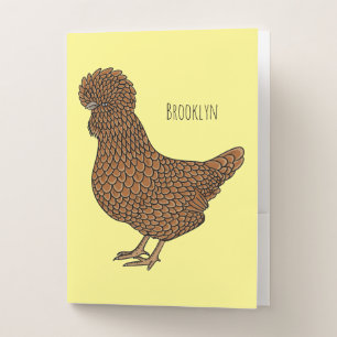 Chamois polish chicken cartoon illustration pocket folder