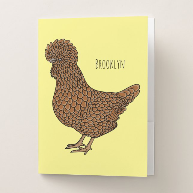 Chamois polish chicken cartoon illustration pocket folder (Front)