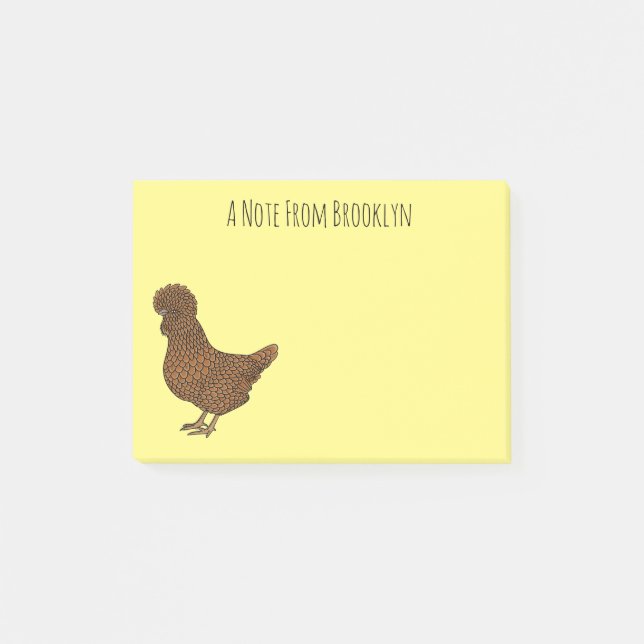 Chamois polish chicken cartoon illustration post-it notes (Front)