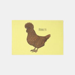 Chamois polish chicken cartoon illustration  rug