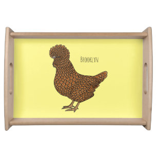 Chamois polish chicken cartoon illustration serving tray