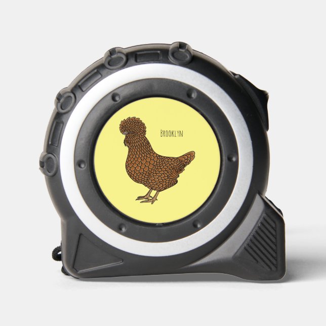 Chamois polish chicken cartoon illustration  tape measure (Front)
