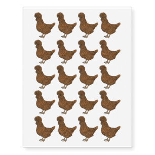 Chamois polish chicken cartoon illustration temporary tattoos
