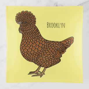 Chamois polish chicken cartoon illustration  trinket tray
