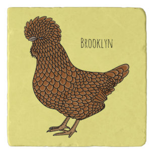 Chamois polish chicken cartoon illustration trivet