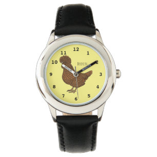 Chamois polish chicken cartoon illustration  watch