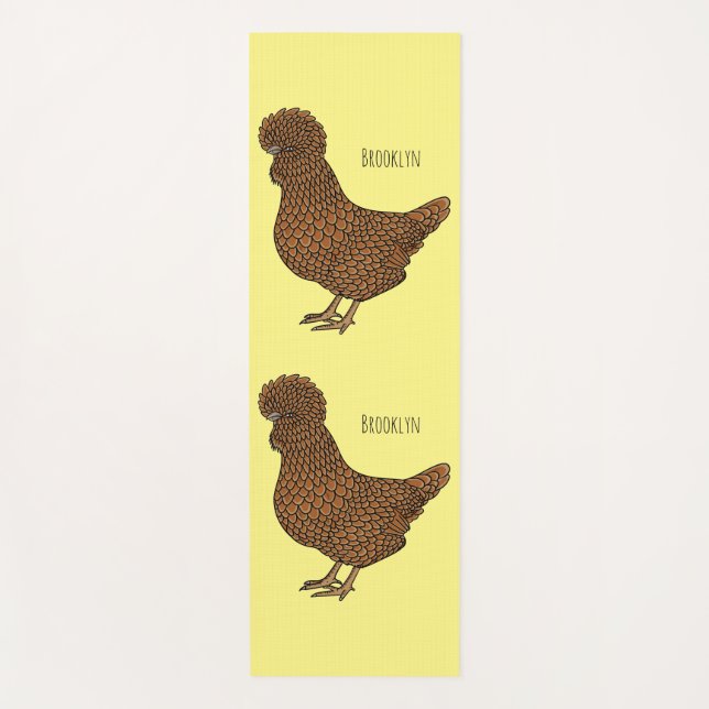 Chamois polish chicken cartoon illustration  yoga mat (Front)