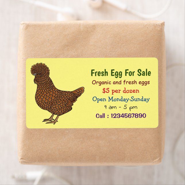 Chamois polish chicken fresh egg sign for sale label (Insitu)