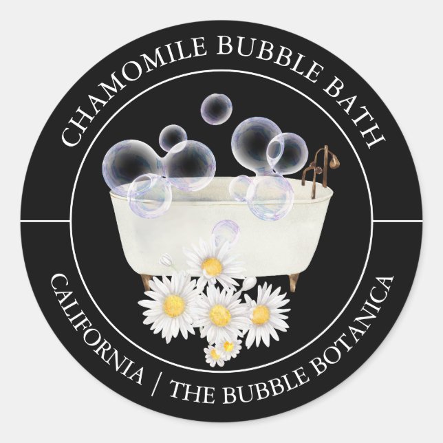 Chamomile Bubble Bath label (Front)