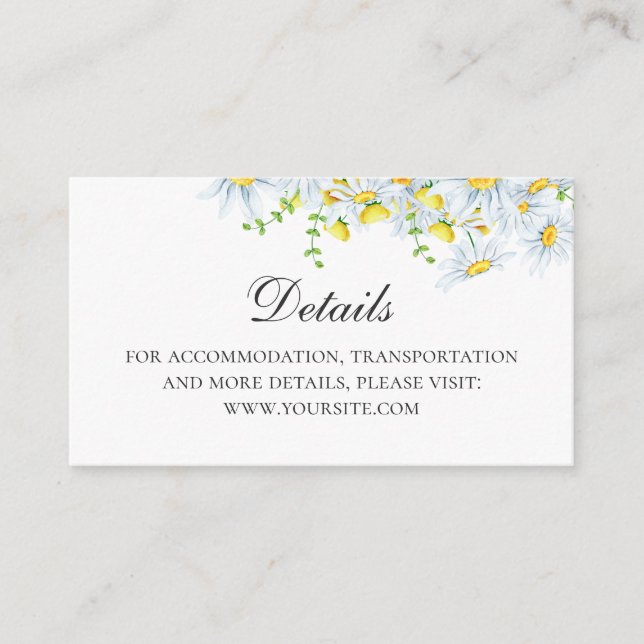 Chamomile. Country flowers details. Floral wedding Enclosure Card (Front)