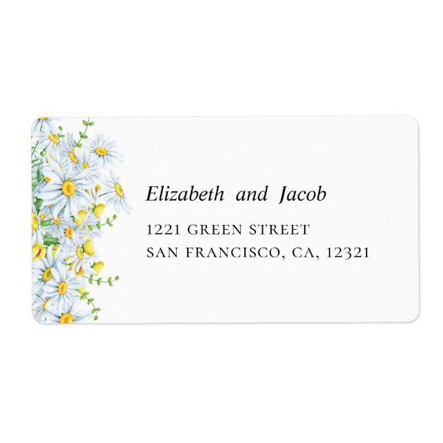 Chamomile. Country flowers. Floral wedding address Label (Front)