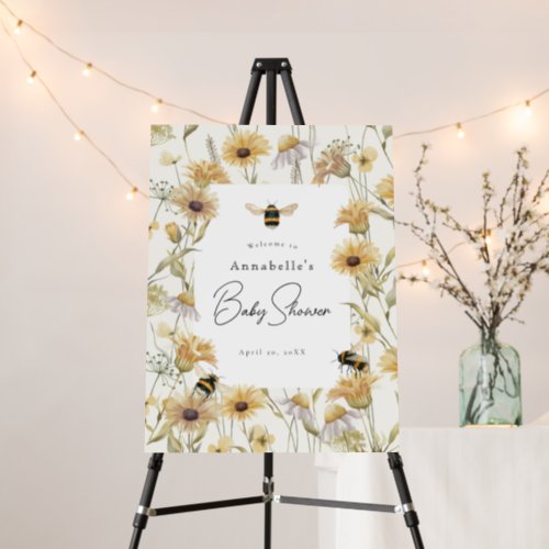 Chamomile  Daisies Baby Shower Welcome Foam Board
