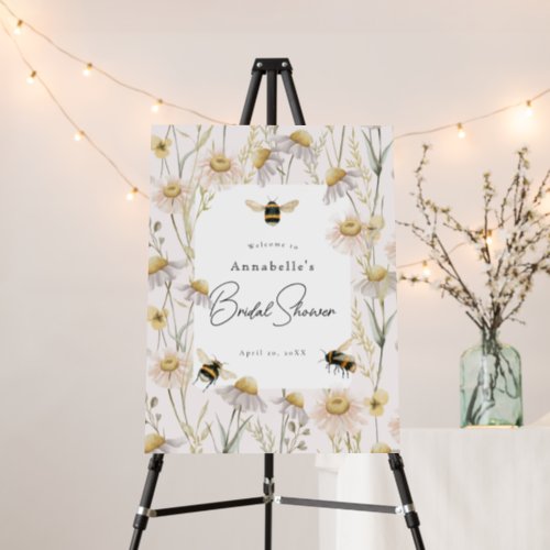 Chamomile  Daisies Bridal Shower Pink Welcome Foam Board