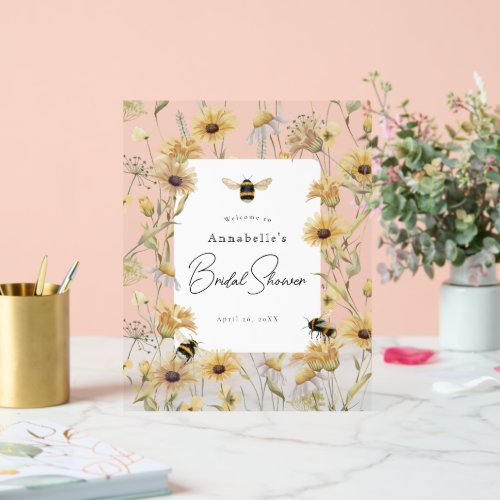 Chamomile  Daisies Bridal Shower Welcome Acrylic Sign