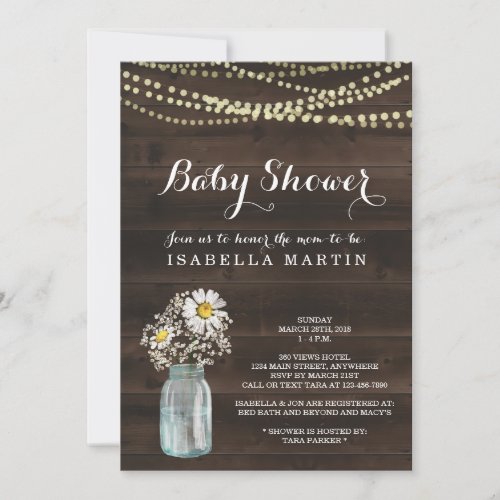 Chamomile Daisy Baby Shower - Gender Neutral Invitation - Hand drawn watercolor flowers and mason jar complemented by beautiful calligraphy.

Coordinating items are available in the 'Watercolor Chamomile / Daisy in Mason Jar' Collection within my store.