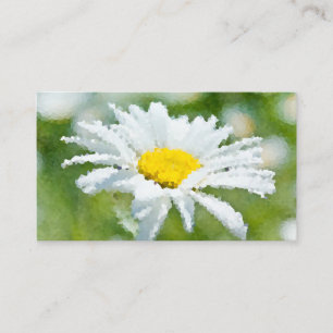 Chamomile daisy flower oil painting effect sunny d business card