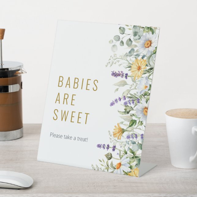 Chamomile & Eucalyptus Shower Babies are Sweet Pedestal Sign (In SItu)