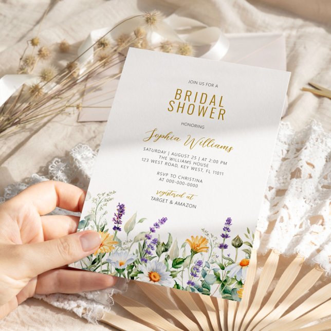 Chamomile & Eucalyptus Wildflowers Bridal Shower Invitation (Creator Uploaded)