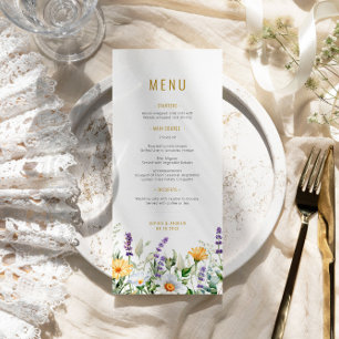 Chamomile & Eucalyptus Wildflowers Wedding Menu