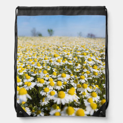 Chamomile Field Hungary Drawstring Bag