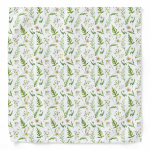 Chamomile Flower Botanical Rustic Pattern Bandana