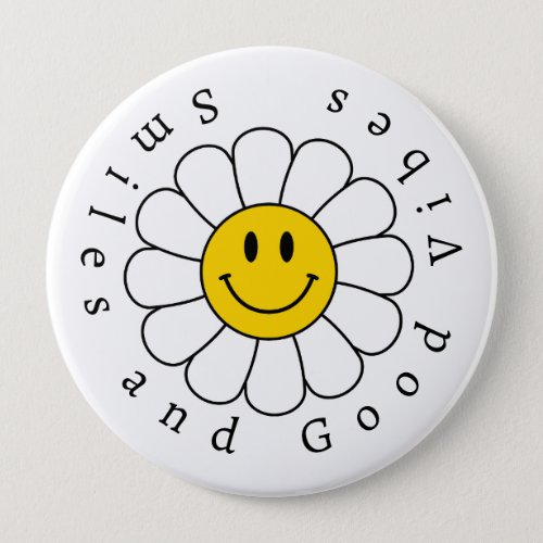 Chamomile Flower Funny Cute Trendy Floral Design Button