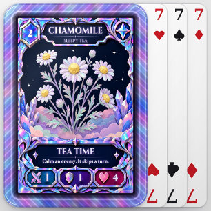 Chamomile Flower, Rainbow Foil Art Poker Cards