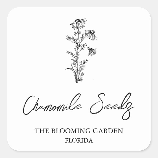 Chamomile Seeds label (Front)