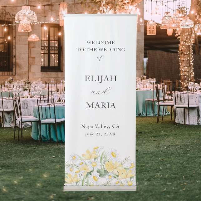 Chamomille Flowers Wedding Reception Welcome Retractable Banner (Chamomille Flowers Wedding Reception Welcome Retractable Banner
)